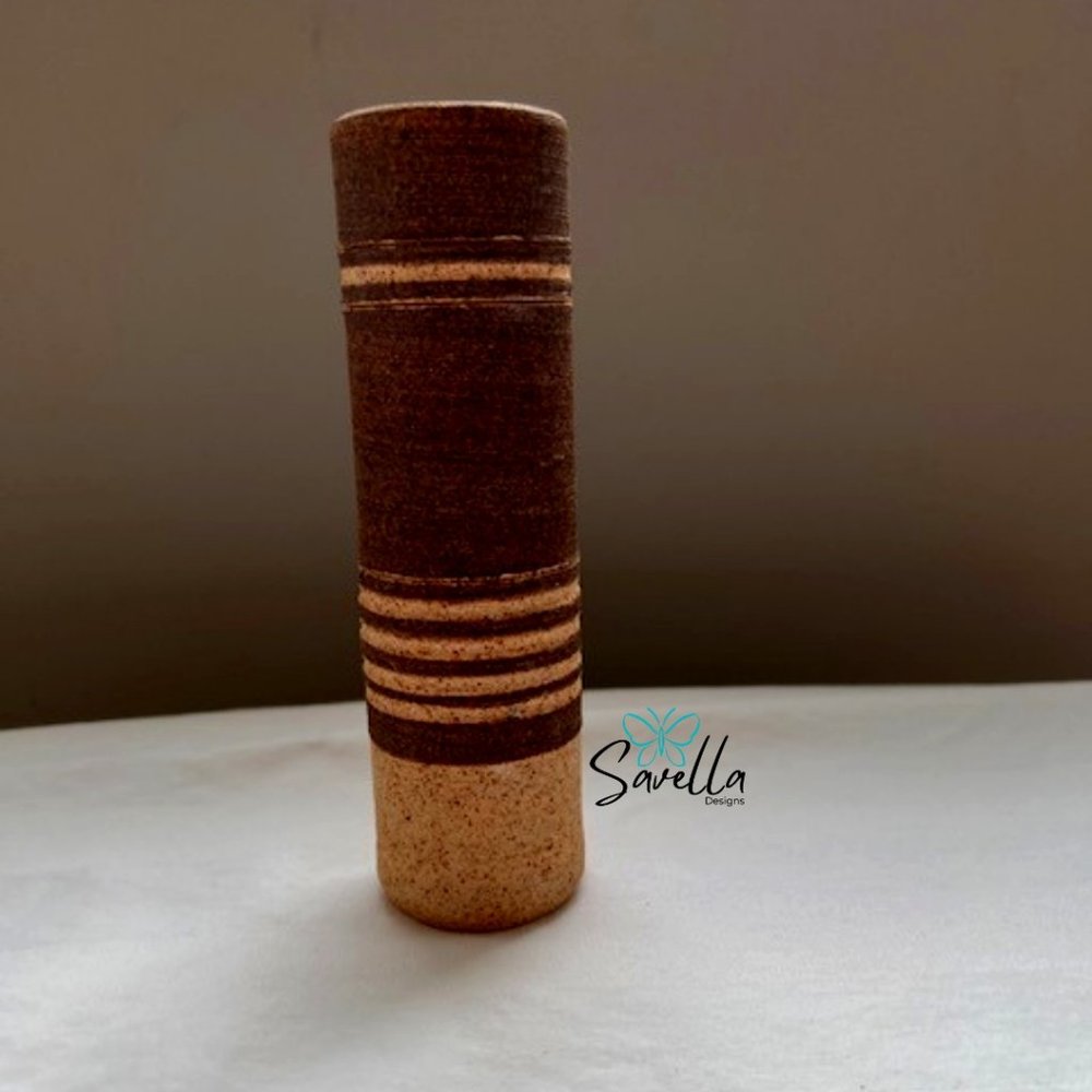 Vintage Brown Glaze Studio Pottery Vase Potters Stamp